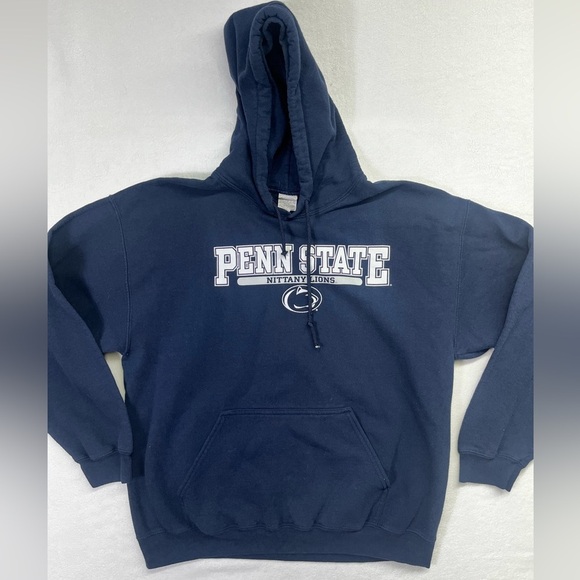 Penn State University Gildan Hoodie Sweatshirt Mens L collegiate Navy 1587 - Picture 1 of 8